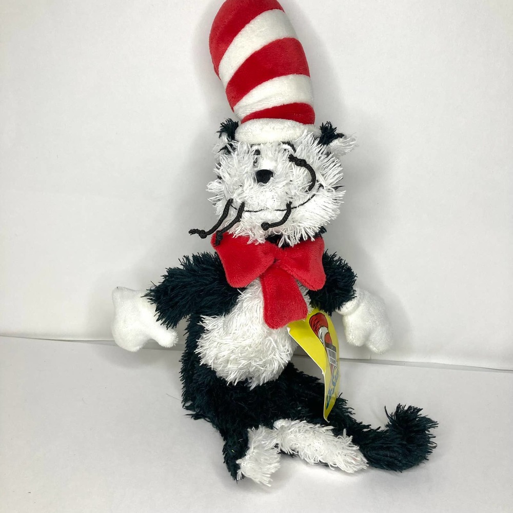2002 Dr. Seuss Cat In The Hat Plush Stuffed Animal 12" Manhattan Toy Tags Soft